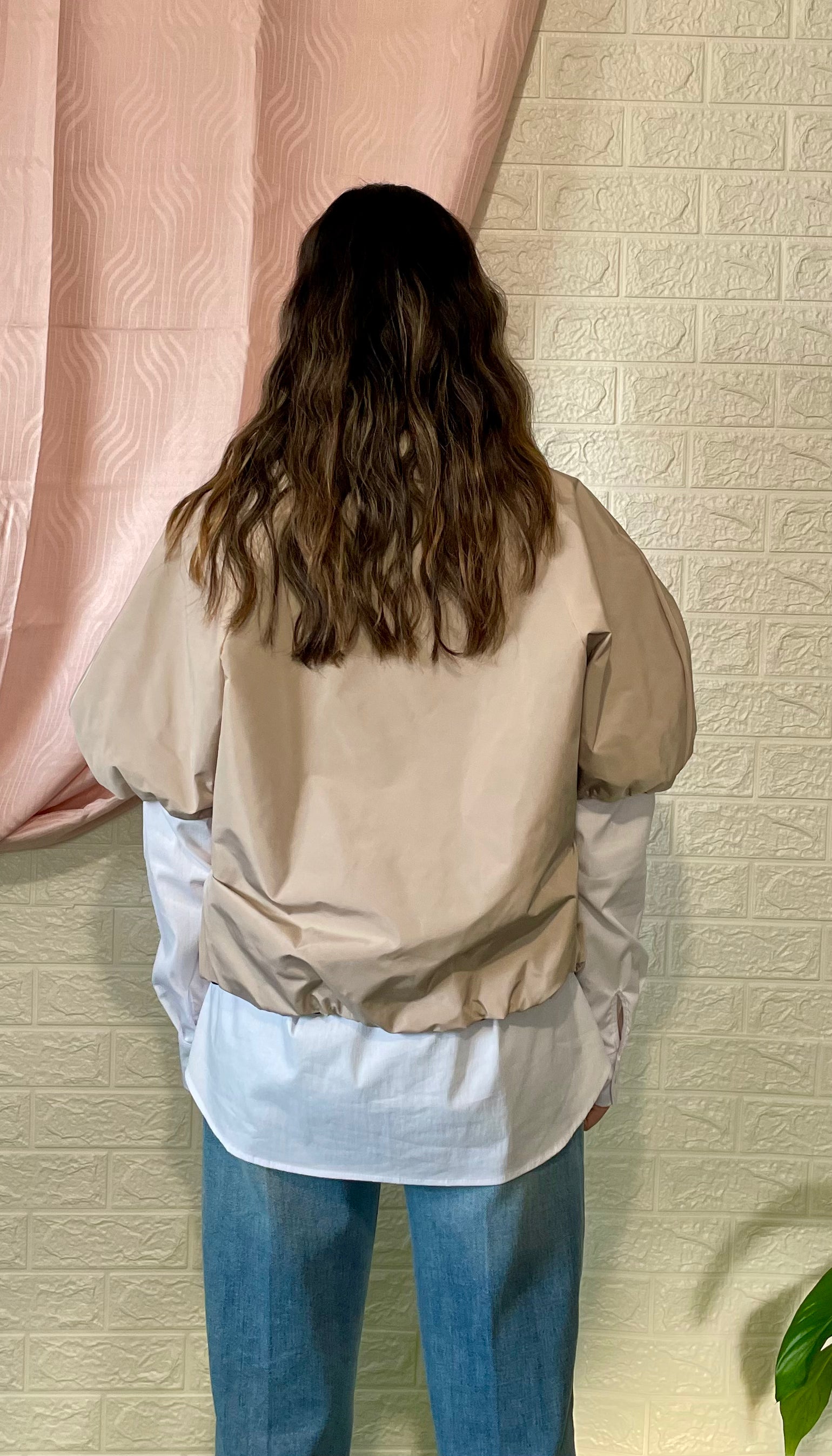 Giubbino Double Face Blu e Beige - Versatilità Reversibile