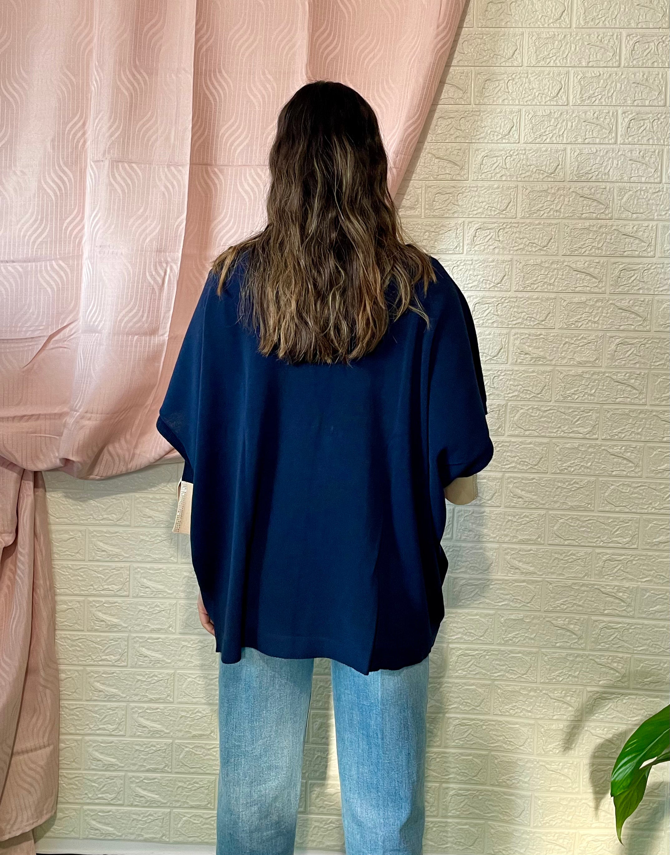 Kimono Oversize Blu Navy - Eleganza Contemporanea