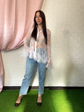 Camicia in Pizzo Bianco con Volant