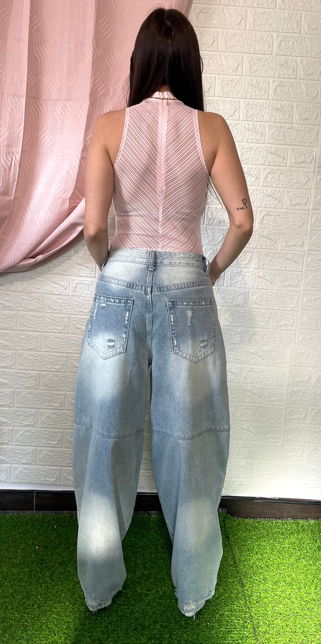 Body con Collo Alto e Dettagli Trasparenti - Taglia Unica