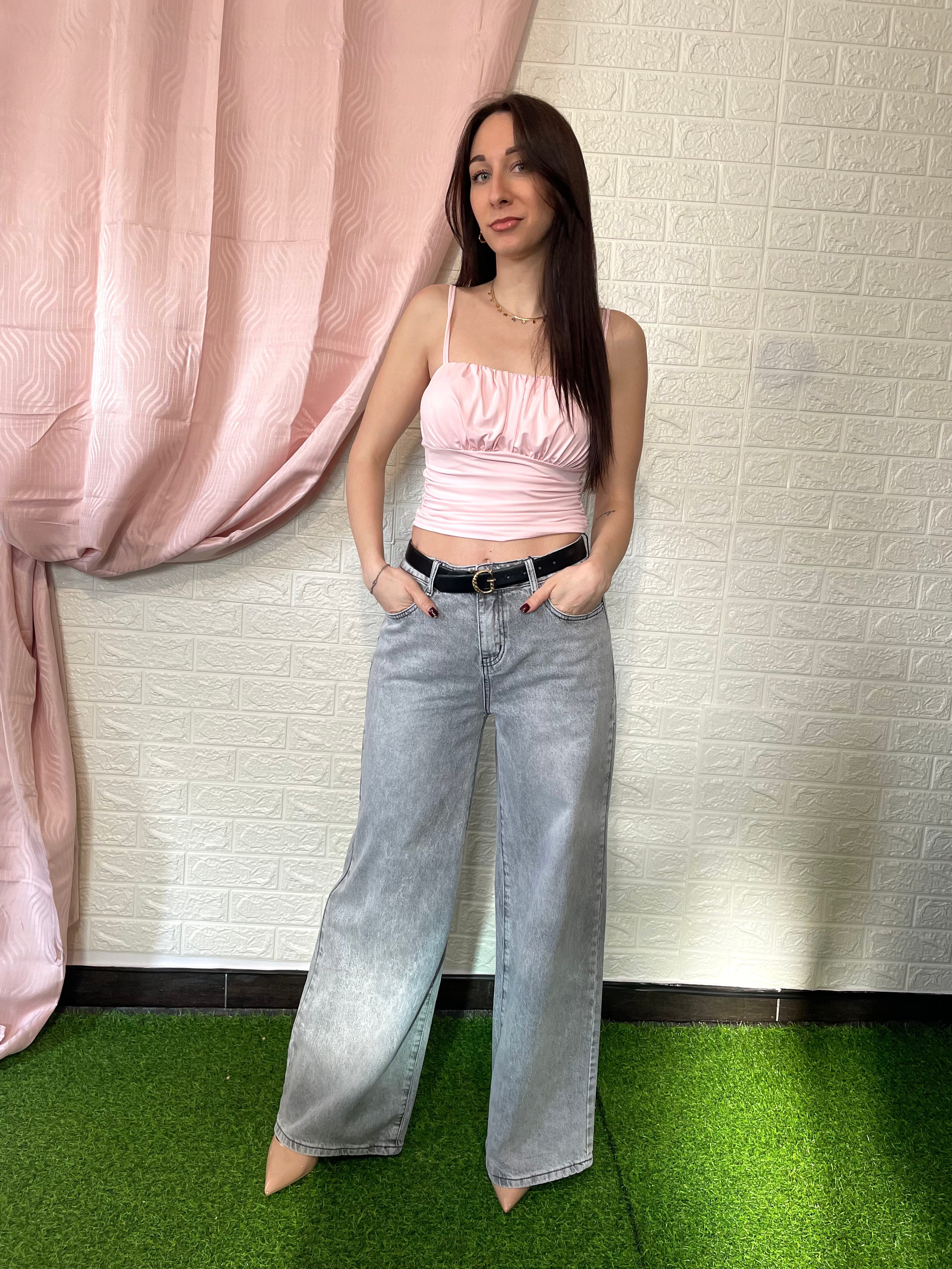 Top Semplice Taglia Unica - Rosa, Marrone e Nero