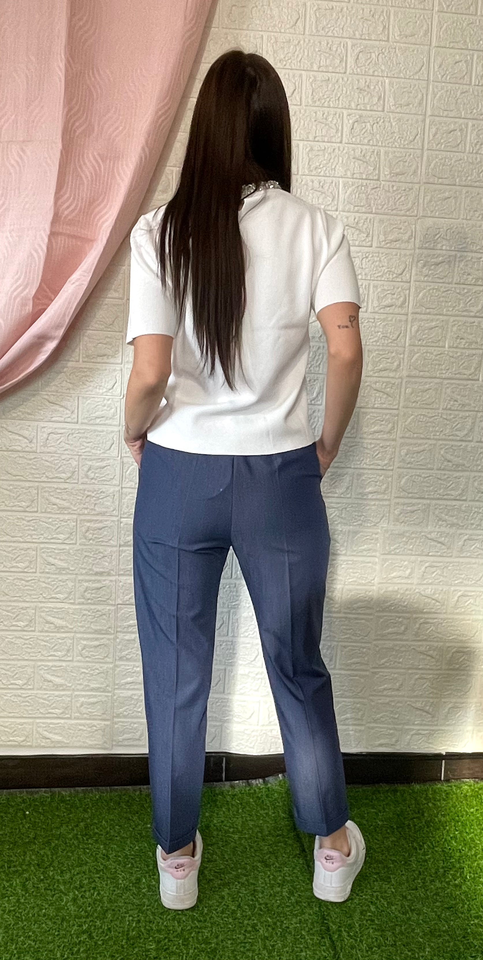 Pantalone Effetto Jeans Stile Tuta