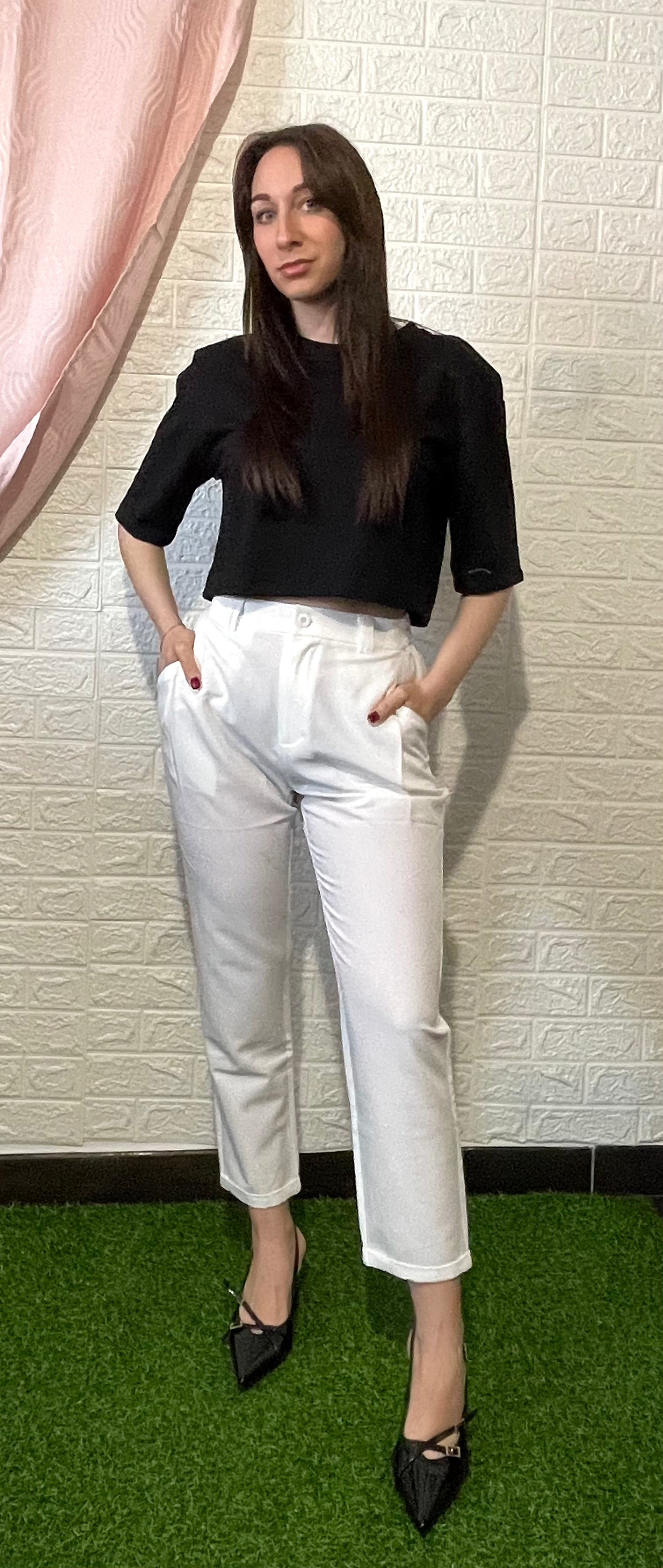 Pantalone Classico - Bianco, Beige e Nero