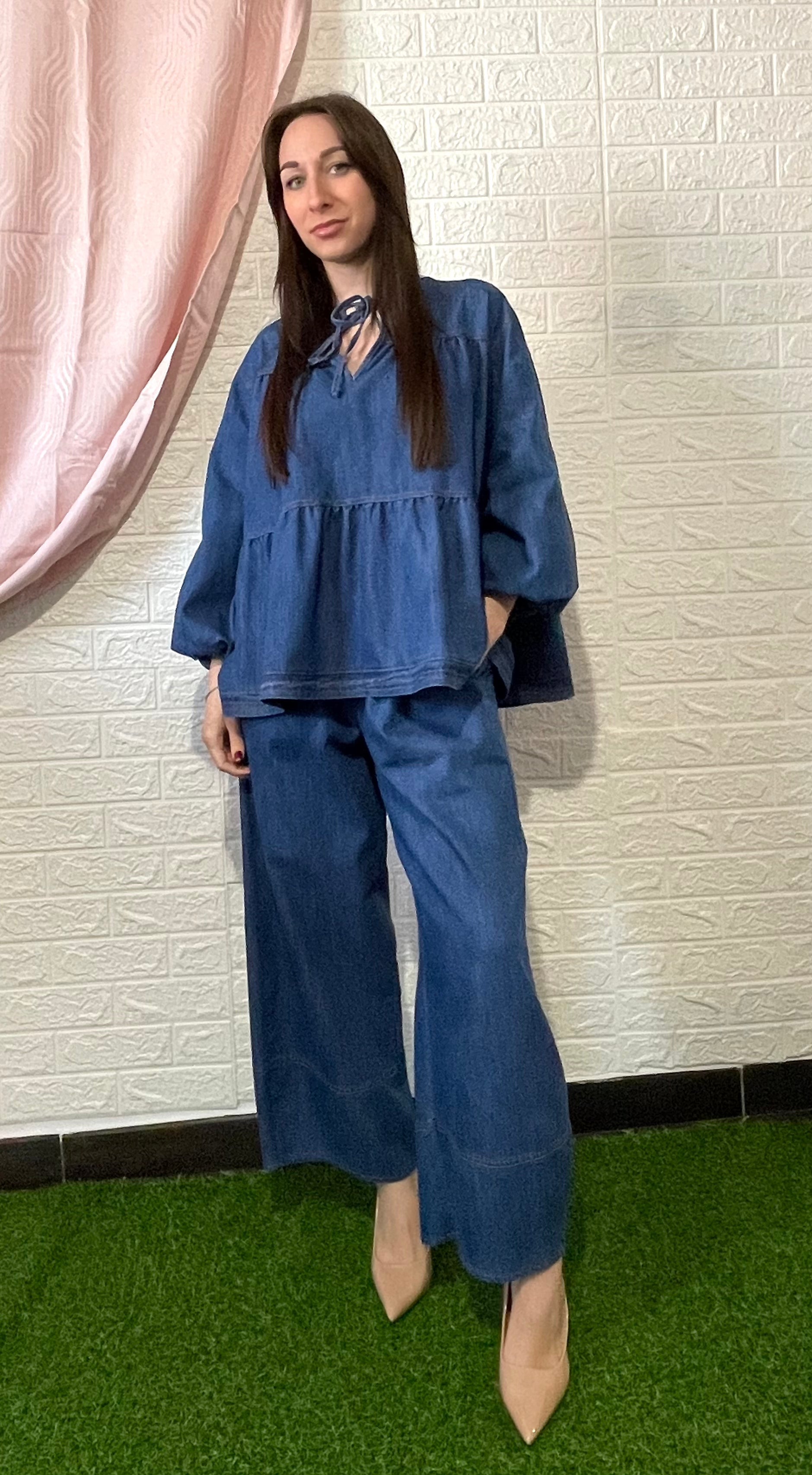 Coordinato Jeans Premium - Casacca e Pantalone Blu Chiaro