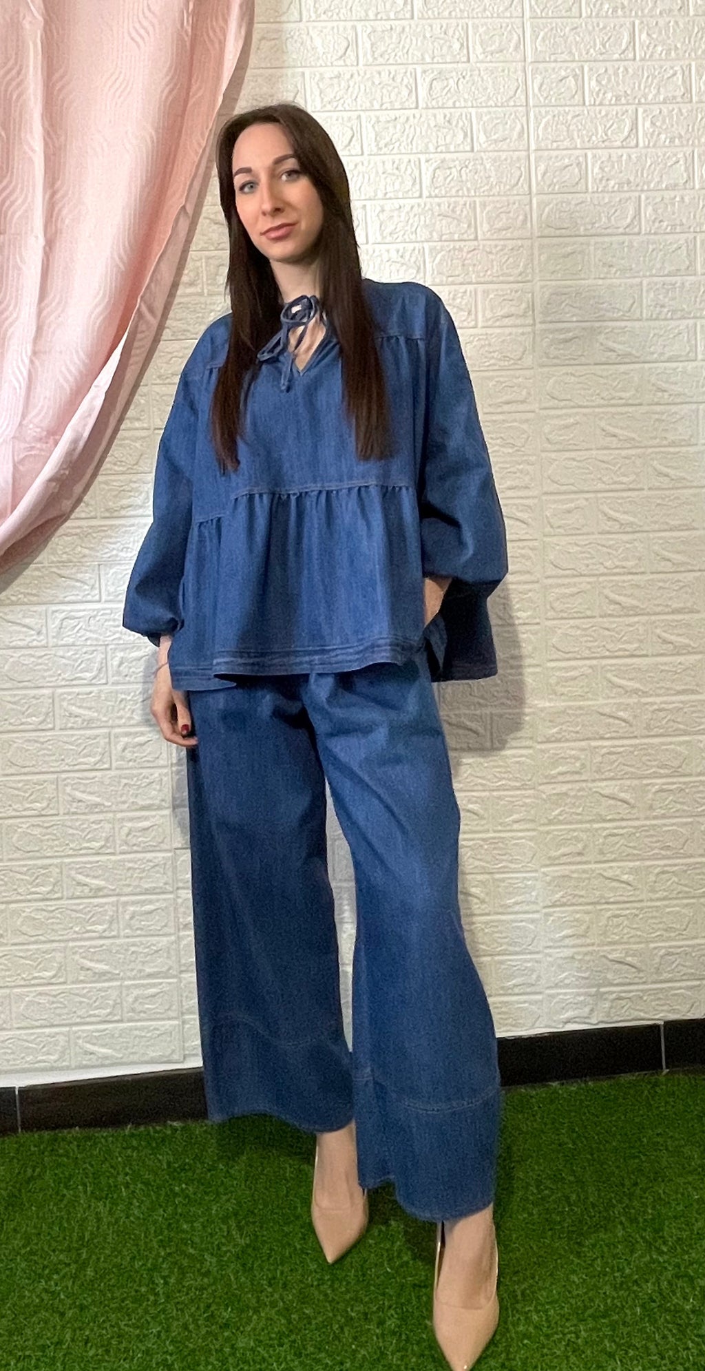 Coordinato Jeans Premium - Casacca e Pantalone Blu Chiaro