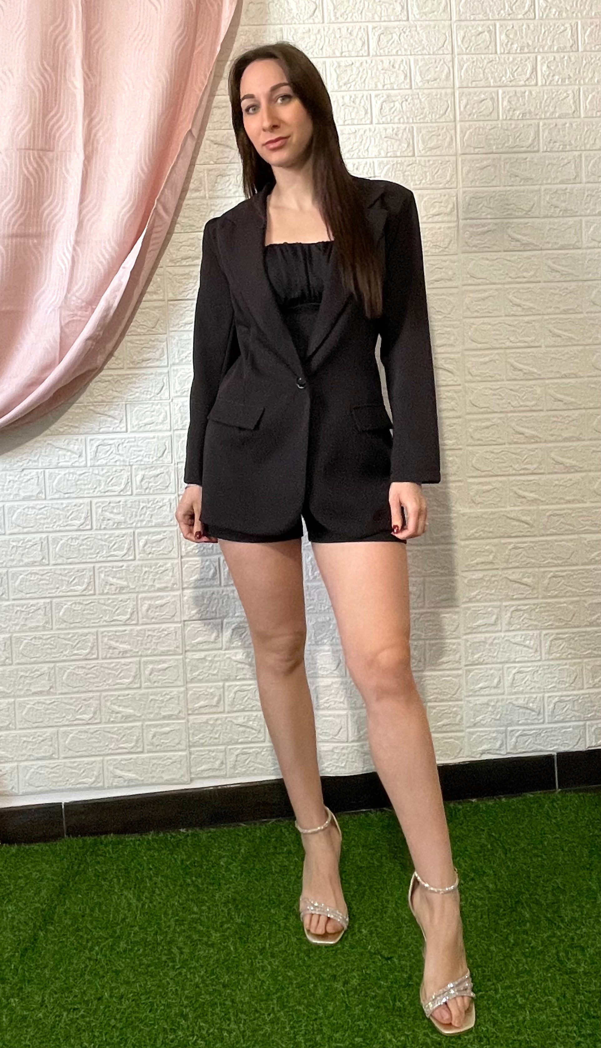 Coordinato Pantaloncino e Giacca - Nero