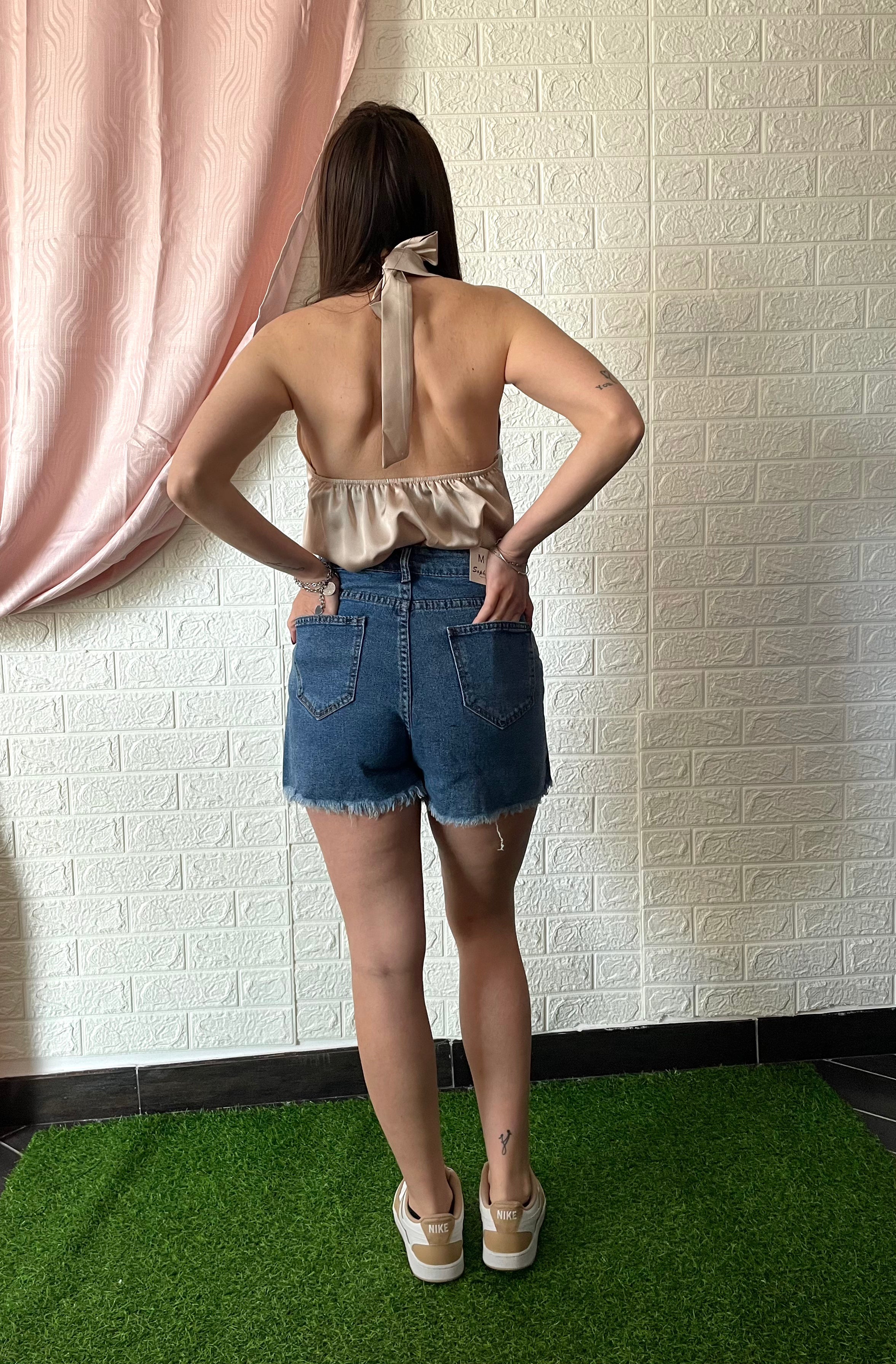 Gonna Pantalone con Bottoni e Tasche