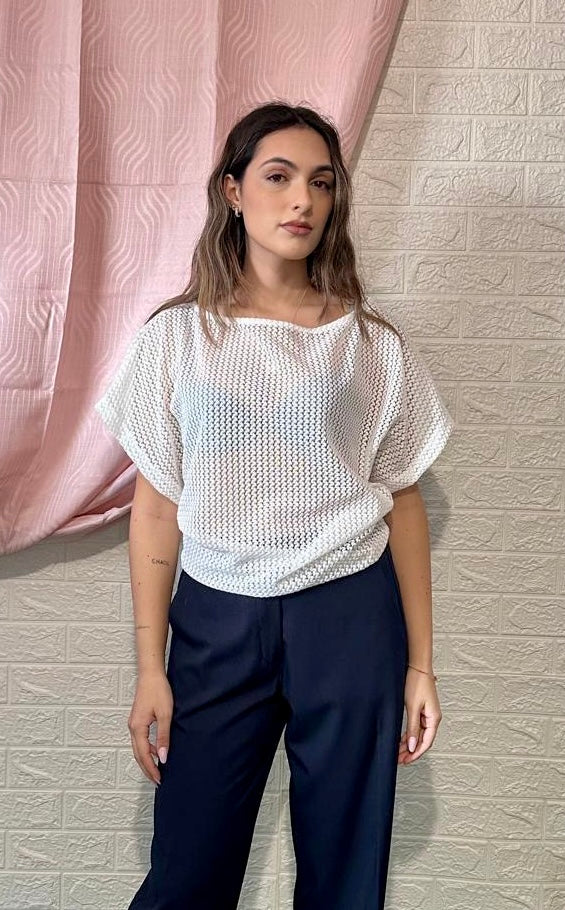 Maglia Bianca Traforata - Freschezza Estiva