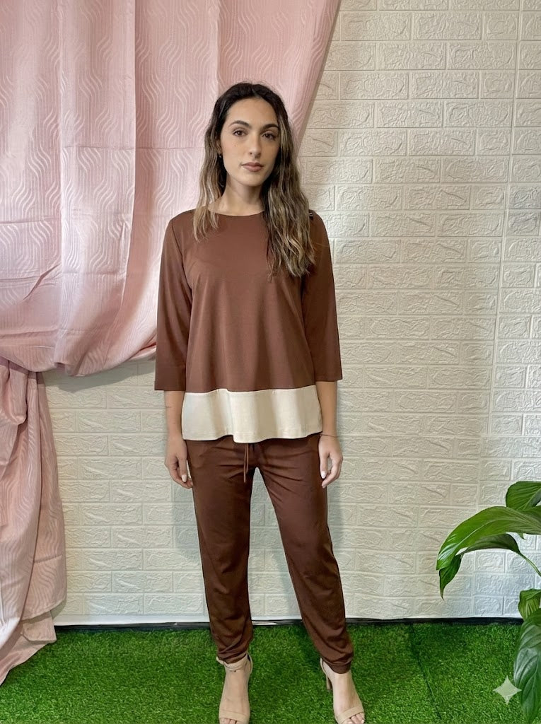 Coordinato Marrone Bicolor - Eleganza Completa