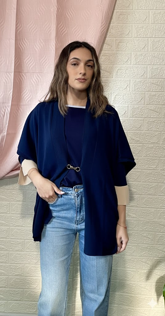 Kimono Oversize Blu Navy - Eleganza Contemporanea